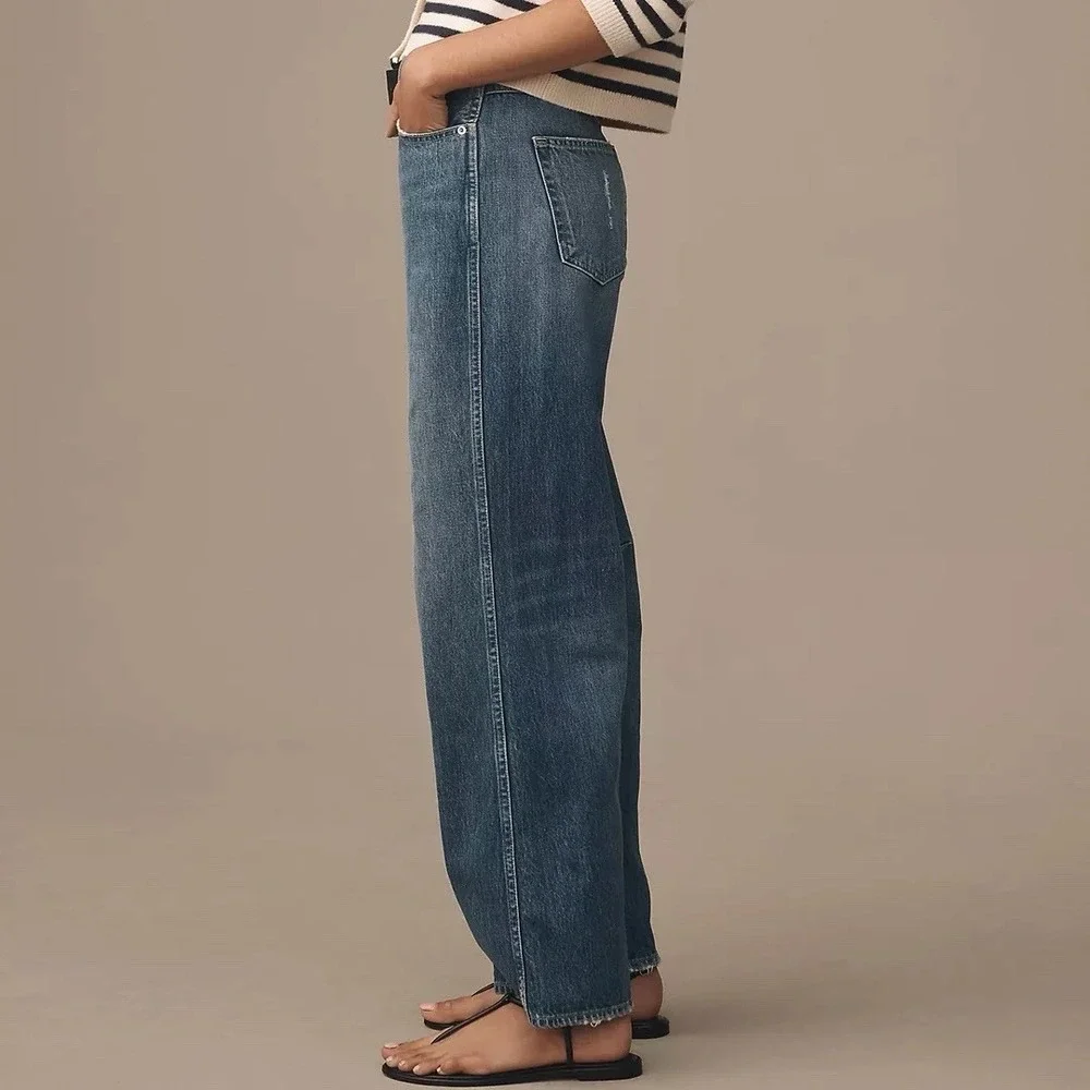 NWOT AMO Sandra Baggy Jeans Sz 25 (Meas 28) Barrel Wide Leg Cottagecore MSRP 318 - Picture 2 of 16